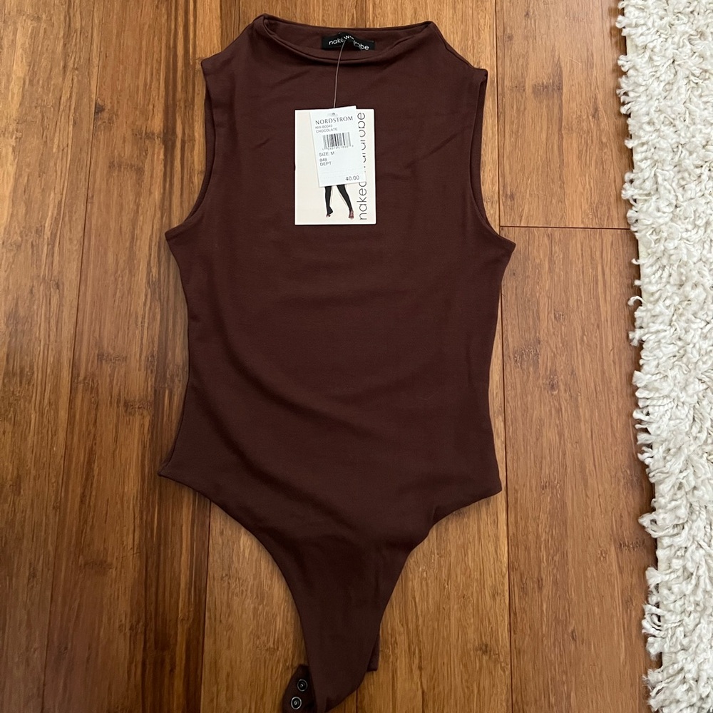 Naked Wardrobe Nordstrom Chocolate Brown Bodysuit
